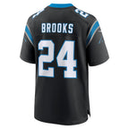 Johmsee C.Panthers #24 Jonathon Brooks Black Game Jersey