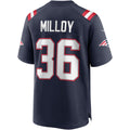 Johmsee NE.Patriots #36 Lawyer Milloy Navy Game Retired Player Jersey