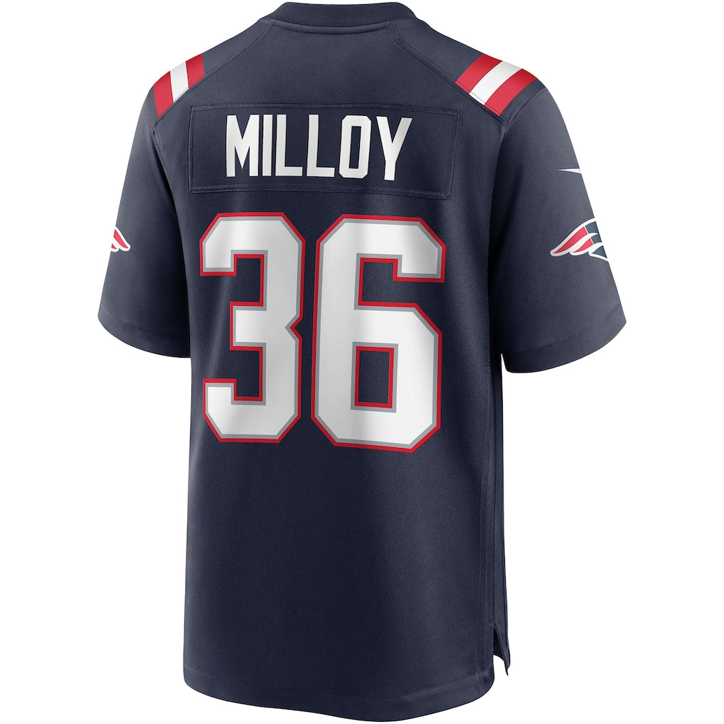 Johmsee NE.Patriots #36 Lawyer Milloy Navy Game Retired Player Jersey