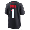 Johmsee H.Texans #1 Groom Navy Game Jersey