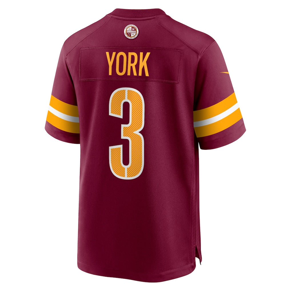 Johmsee W.Commanders #3 Cade York Burgundy Game Jersey