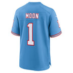 Johmsee T.Titans #1 Warren Moon Light Blue Retired Player Alternate Game Jersey