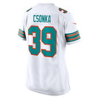 Johmsee M.Dolphins #39 Larry Csonka White Retired Player Jersey
