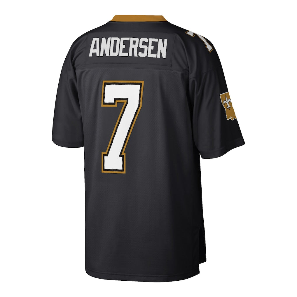 Johmsee NO.Saints #7 Morten Andersen Mitchell & Ness Black Retired Player Legacy Replica Jersey