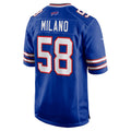 Johmsee B.Bills #58 Matt Milano Royal Game Jersey
