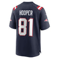 Johmsee NE.Patriots #81 Austin Hooper Navy Game Jersey