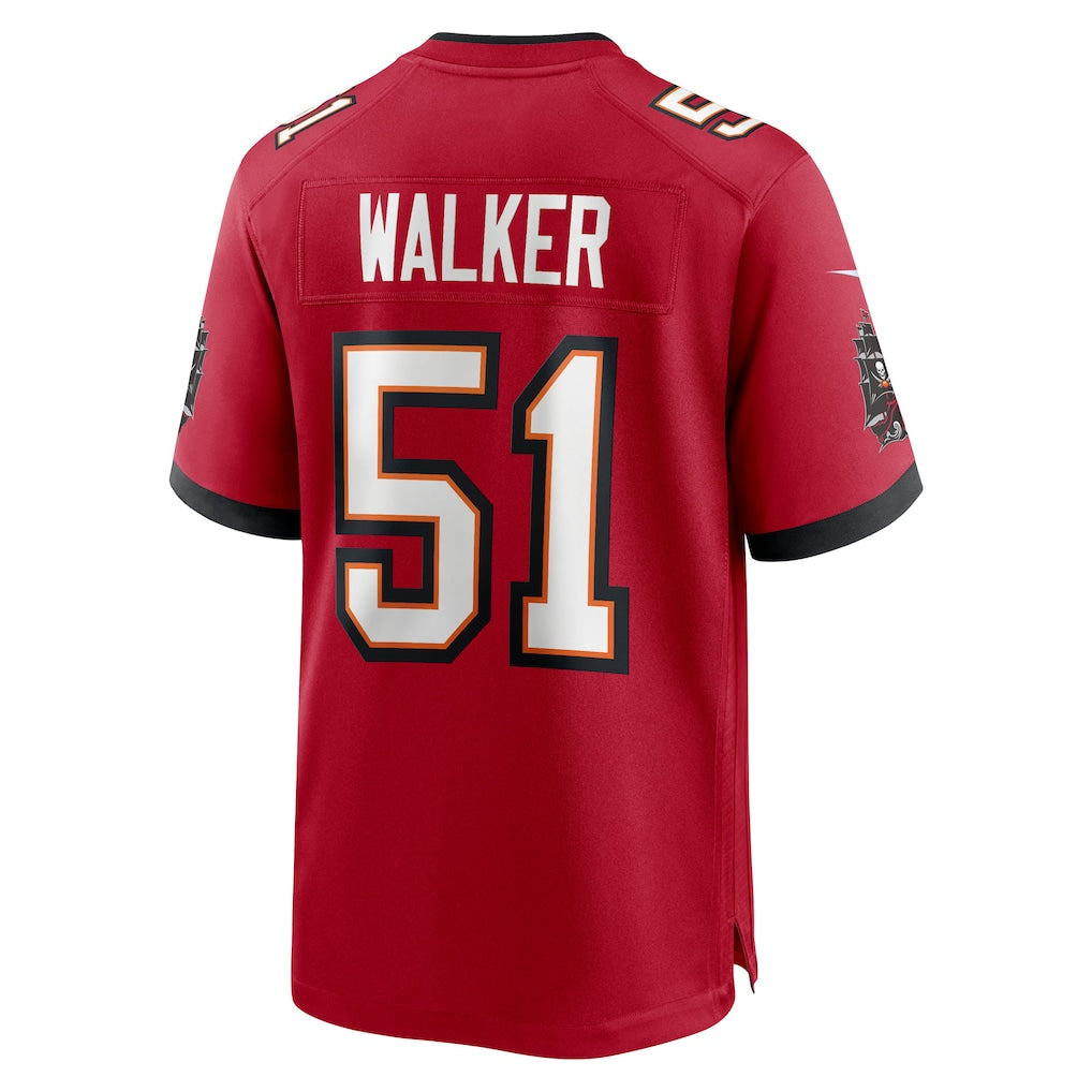 Johmsee TB.Buccaneers #51 David Walker Red Team Game Jersey