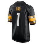 Johmsee P.Steelers #1 Dad Black Game Jersey