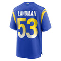Johmsee LA.Rams #53 Nate Landman Royal Team Game Jersey