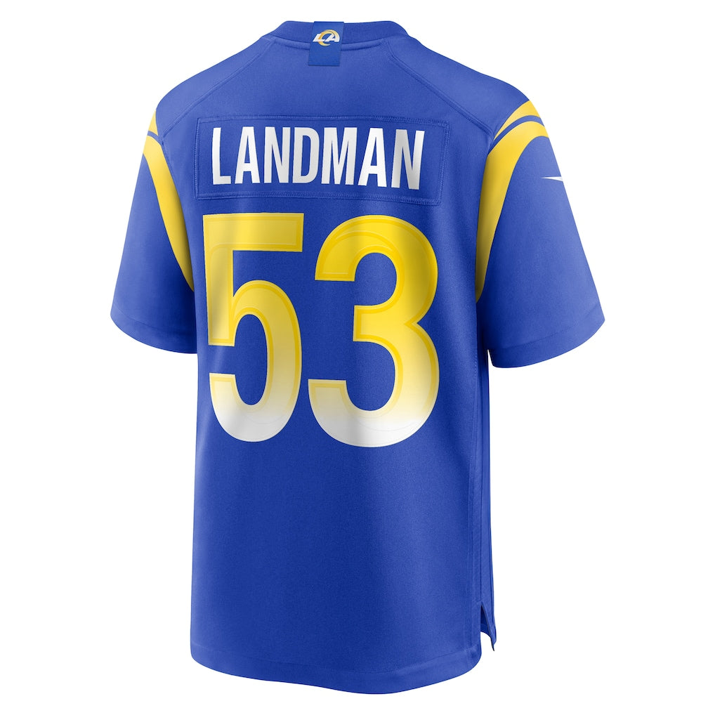 Johmsee LA.Rams #53 Nate Landman Royal Team Game Jersey