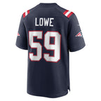 Johmsee NE.Patriots #59 Vederian Lowe Navy Game Retired Player Jersey