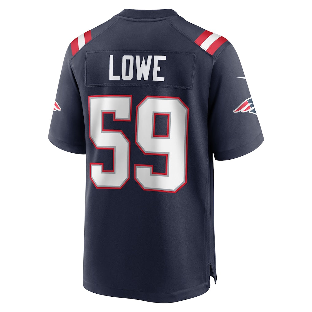 Johmsee NE.Patriots #59 Vederian Lowe Navy Game Retired Player Jersey