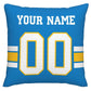 Custom LA.Chargers Pillow Decorative Throw Pillow Case - Print Personalized Football Team Fans Name & Number Birthday Gift Football Pillows