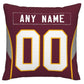 Custom W.Football Team Pillow Decorative Throw Pillow Case - Print Personalized Football Team Fans Name & Number Birthday Gift Football Pillows