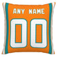 Custom M.Dolphins Pillow Decorative Throw Pillow Case - Print Personalized Football Team Fans Name & Number Birthday Gift Football Pillows