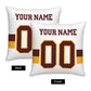Custom W.Football Team White Decorative Throw Pillow Case - Print Personalized Football Team Fans Name & Number Birthday Gift