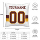 Custom W.Football Team White Decorative Throw Pillow Case - Print Personalized Football Team Fans Name & Number Birthday Gift