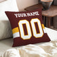 Custom Burgundy W.Commanders Decorative Throw Pillow Case - Print Personalized Football Team Fans Name & Number Birthday Gift