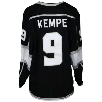 LA.Kings #9 Adrian Kempe Fanatics Authentic Game-Used  Black Jersey from the 2018 Playoffs  Stitched American Hockey Jerseys