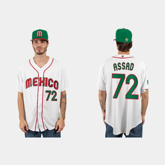 #72 JAVIER ASSAD MEXICO BASEBALL 2023 WORLD BASEBALL CLASSIC JERSEY ¨C WHITE Stitches Baseball Jerseys