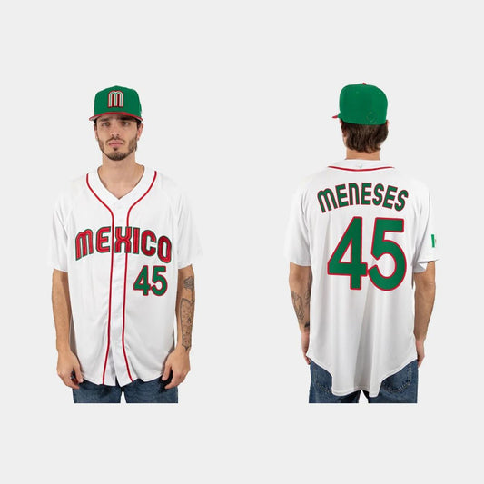 #45 JOEY MENESES MEXICO BASEBALL 2023 WORLD BASEBALL CLASSIC JERSEY ¨C WHITE Stitches Baseball Jerseys
