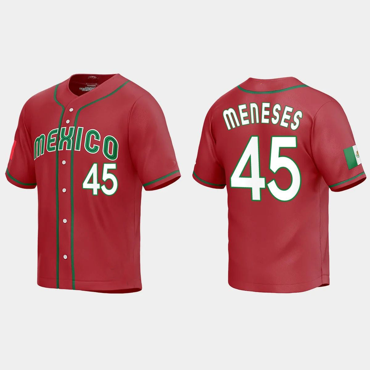 #45 JOEY MENESES MEXICO BASEBALL 2023 WORLD BASEBALL CLASSIC REPLICA JERSEY ¨C RED Stitches Baseball Jerseys