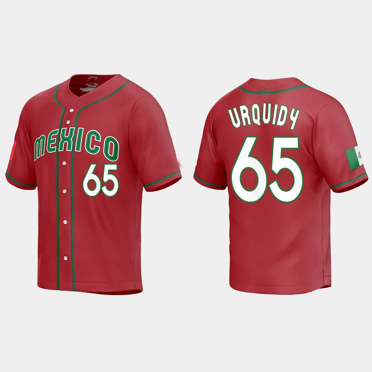 #65 JOSE URQUIDY MEXICO BASEBALL 2023 WORLD BASEBALL CLASSIC REPLICA JERSEY ¨C RED Stitches Baseball Jerseys