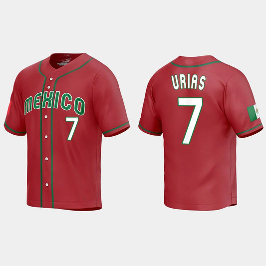 #7 JULIO URIAS MEXICO BASEBALL 2023 WORLD BASEBALL CLASSIC JERSEY ¨C WHITE Stitches Baseball Jerseys