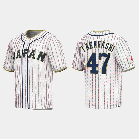 #47 KEIJI TAKAHASHI JAPAN BASEBALL 2023 WORLD BASEBALL CLASSIC JERSEY ¨C WHITE Stitches Baseball Jerseys