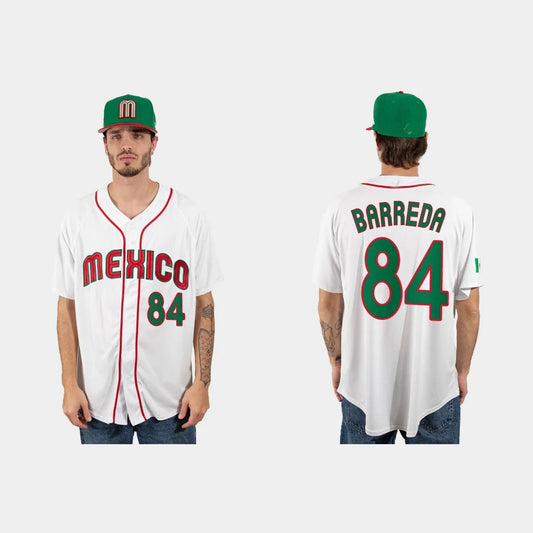 #84 MANNY BARREDA MEXICO BASEBALL 2023 WORLD BASEBALL CLASSIC JERSEY ¨C WHITE Stitches Baseball Jerseys