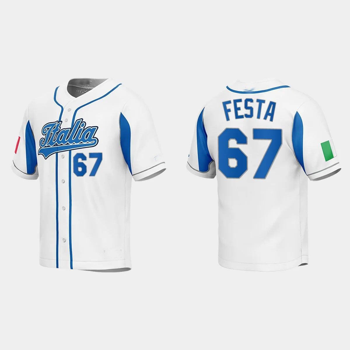 #67 MATT FESTA ITALY BASEBALL 2023 WORLD BASEBALL CLASSIC JERSEY ¨C WHITE Stitches Baseball Jerseys