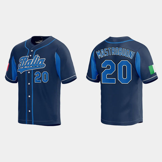 #20 MILES MASTROBUONI WORLD BASEBALL CLASSIC 2023 WORLD BASEBALL CLASSIC JERSEY ¨C NAVY Stitches Baseball Jerseys