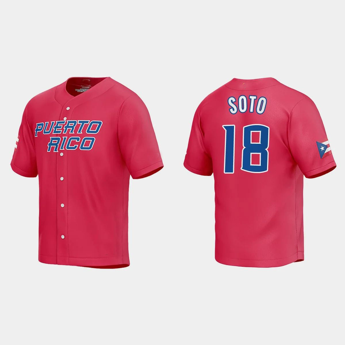 #18 NEFTALI SOTO PUERTO RICO BASEBALL 2023 WORLD BASEBALL CLASSIC JERSEY ¨C RED Stitches Baseball Jerseys