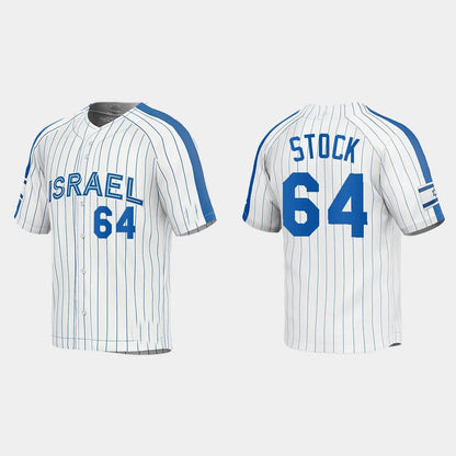 #64 ROBERT STOCK ISRAEL BASEBALL 2023 WORLD BASEBALL CLASSIC JERSEY ¨C WHITE Stitches Baseball Jerseys