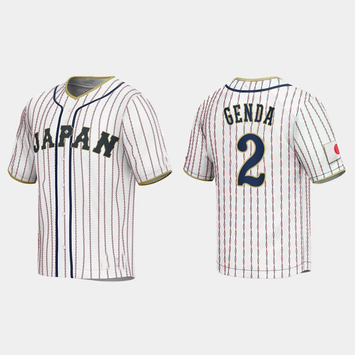 #2 SOSUKE GENDA JAPAN BASEBALL 2023 WORLD BASEBALL CLASSIC JERSEY ¨C WHITE Stitches Baseball Jerseys