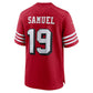 SF.49ers #19 Deebo Samuel Scarlet 75th Anniversary Alternate White Stitched Game Jersey