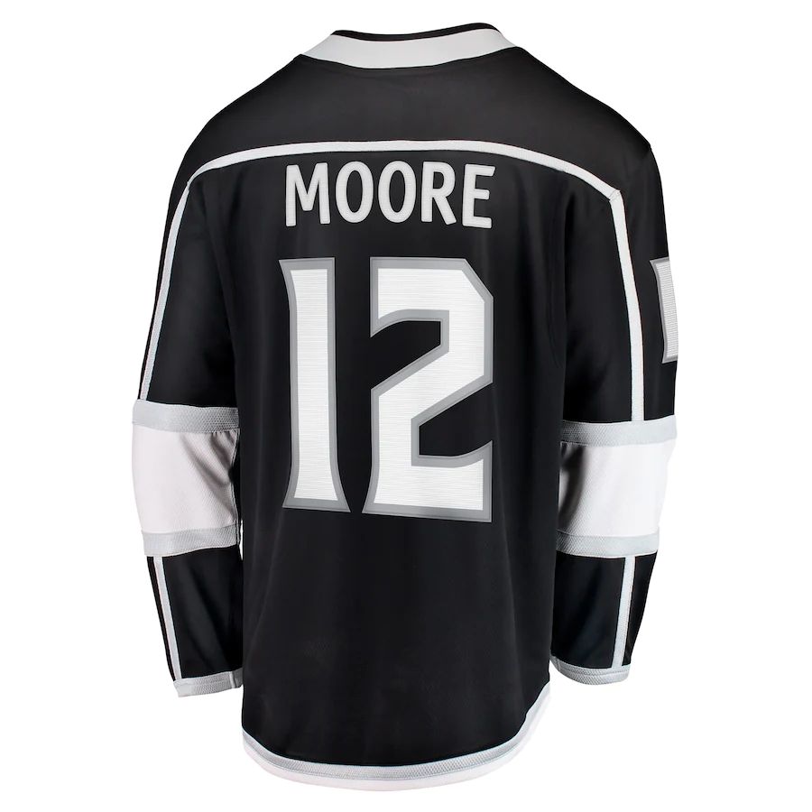 LA.Kings #12 Trevor Moore Fanatics Branded Home Breakaway Player Jersey  Black Stitched American Hockey Jerseys
